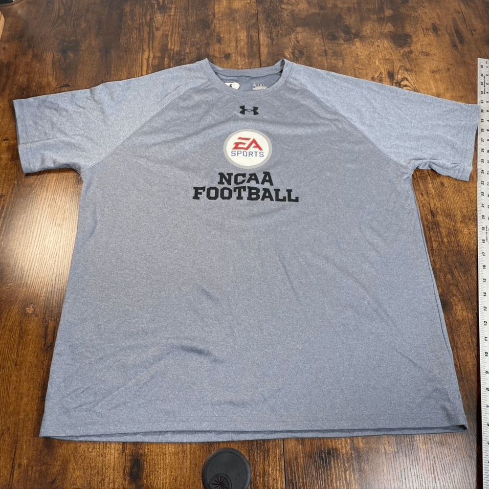 EA Sports NCAA Football Under armour Promo Shirt Mens XL Gray Graphic Crewneck
